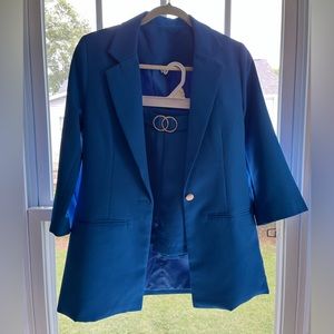 Blue blazer and shorts set